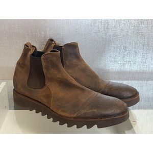 Donald J. Pliner Men's Rigg Brown Suede Ankle Boots Sz 14M (A444)